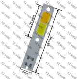چیپ هدلایت سی او بی اچ چهار دو رنگ 30 وات | COB H4 - color headlight chip 30W