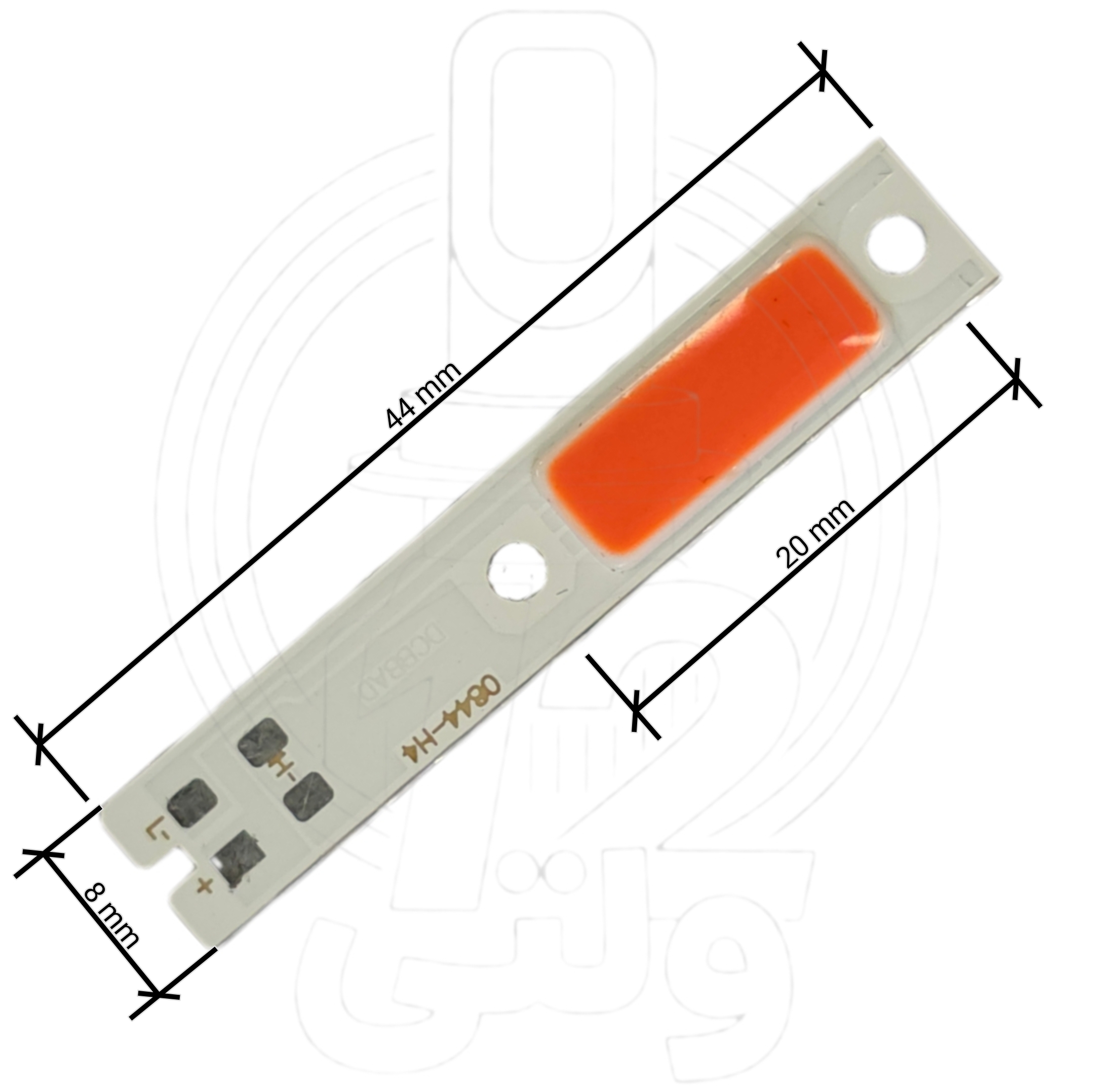 چیپ هدلایت سی او بی اچ چهار دوکنتاکت رنگ قرمز 30 وات | Red color COB two-contact headlight chip H4 30W