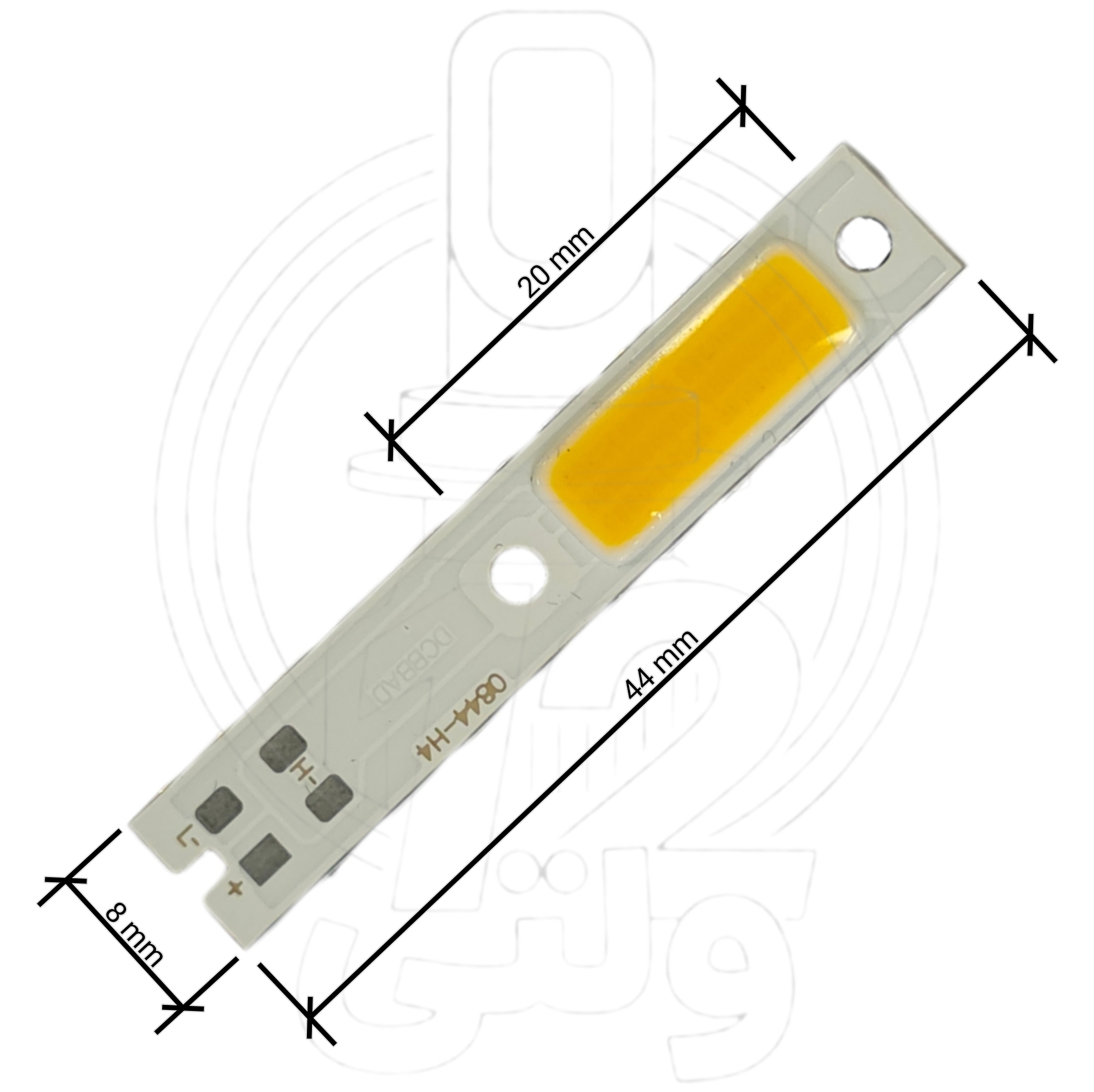 چیپ هدلایت سی او بی پایه اچ چهار دوکنتاکت رنگ زرد 30 وات | Yellow COB two-contact headlight chip H4 30W