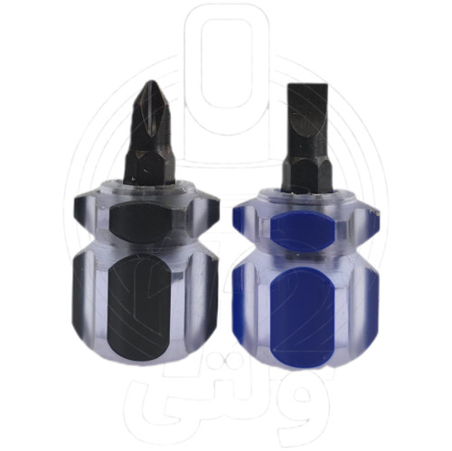 پیچ گوشتی مشتی دو سو و چهار سو * Stubby flat-head and Phillips screwdrivers